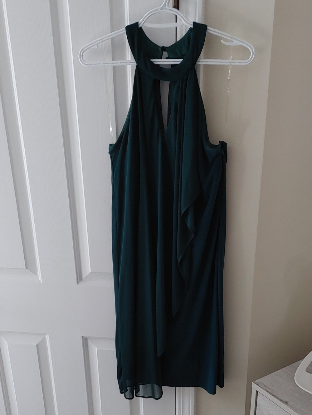 le chateau Teal Halter Midi Dress